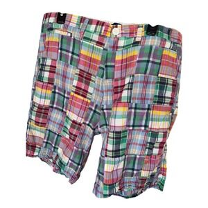 Tackle & Tides Men's‎ Patchwork Preppy Shorts Flat Front Size 38 100% cotton